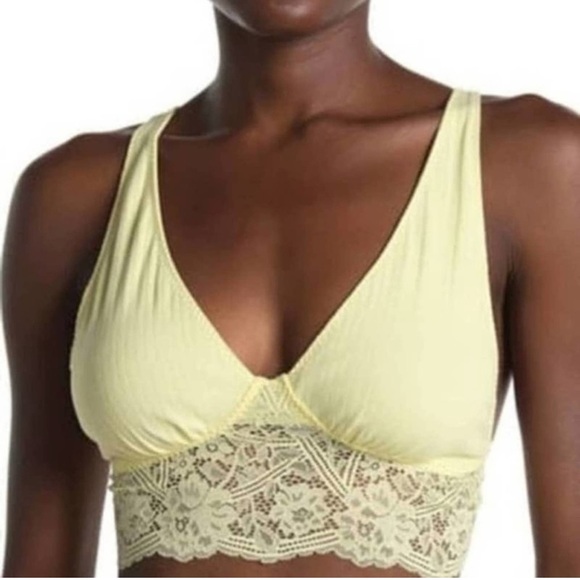 Free People Yellow Lace Trim bralette NWT - Picture 8 of 8